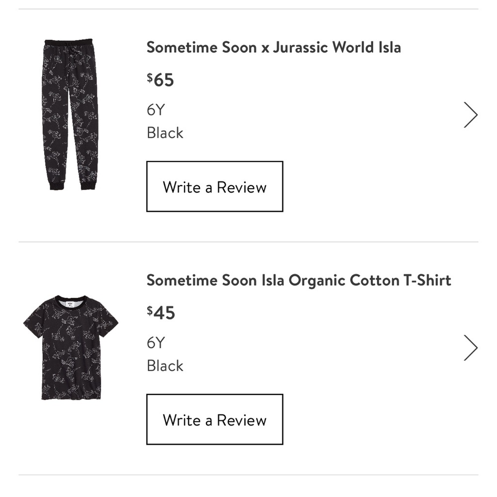 Sometime soon x Jurassic world tshirt and sweatpants size 6